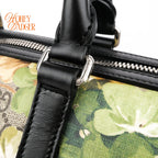 Gucci Tian GG Supreme Medium Boston Bag Multicolor Black Leather Silver Hardware Rank A