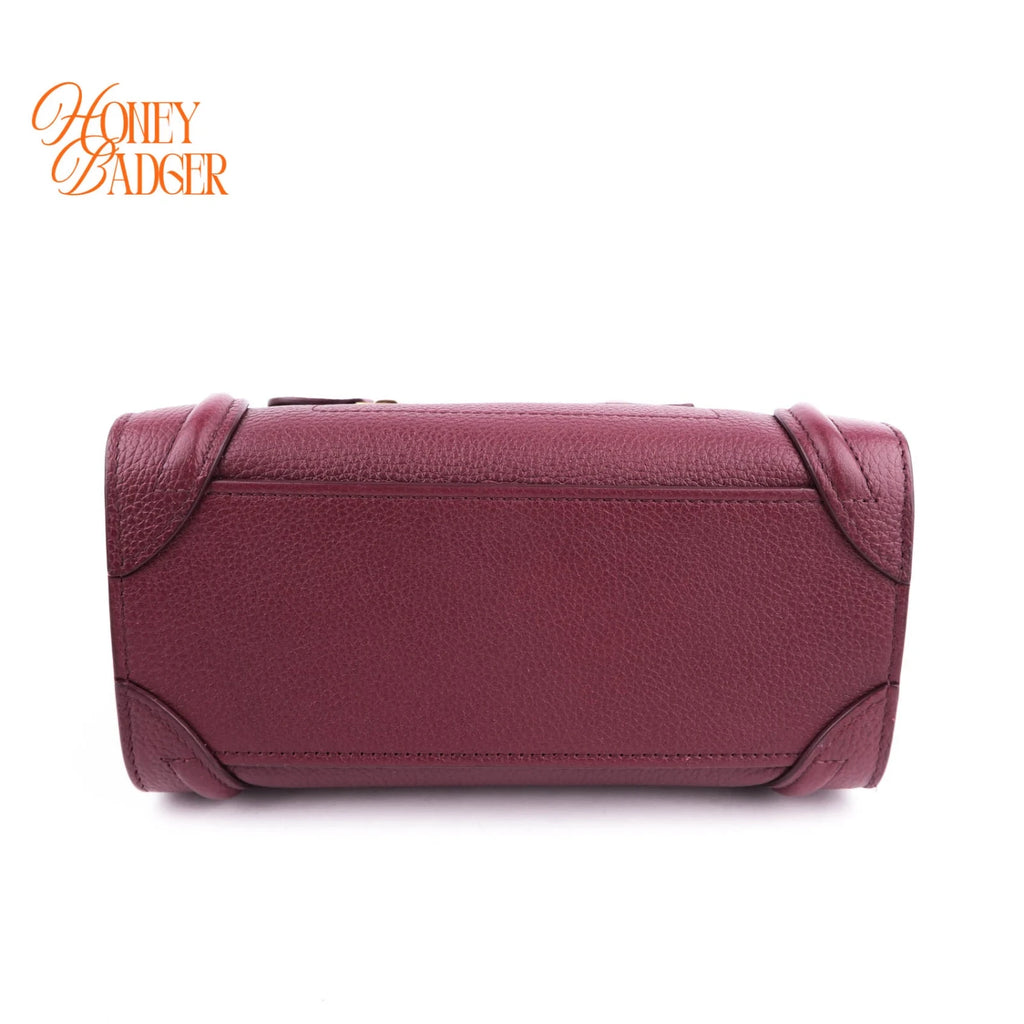 Celine Luggage Nano Red Leather Rank A