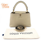 Louis Vuitton Capucines BB Taurillon Leather Galet Gray Gold Hardware Rank A
