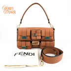 Fendi Multi-Pocket Baguette Smooth Leather Camel Rank A