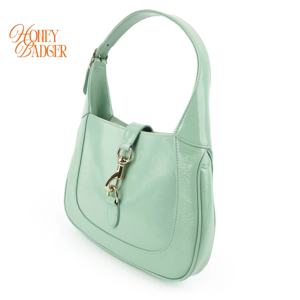Gucci Jackie 1961 Medium Patent Leather Mint Green Rank A