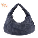 Bottega Veneta Large Veneta Hobo Intrecciato Nappa Navy Rank A