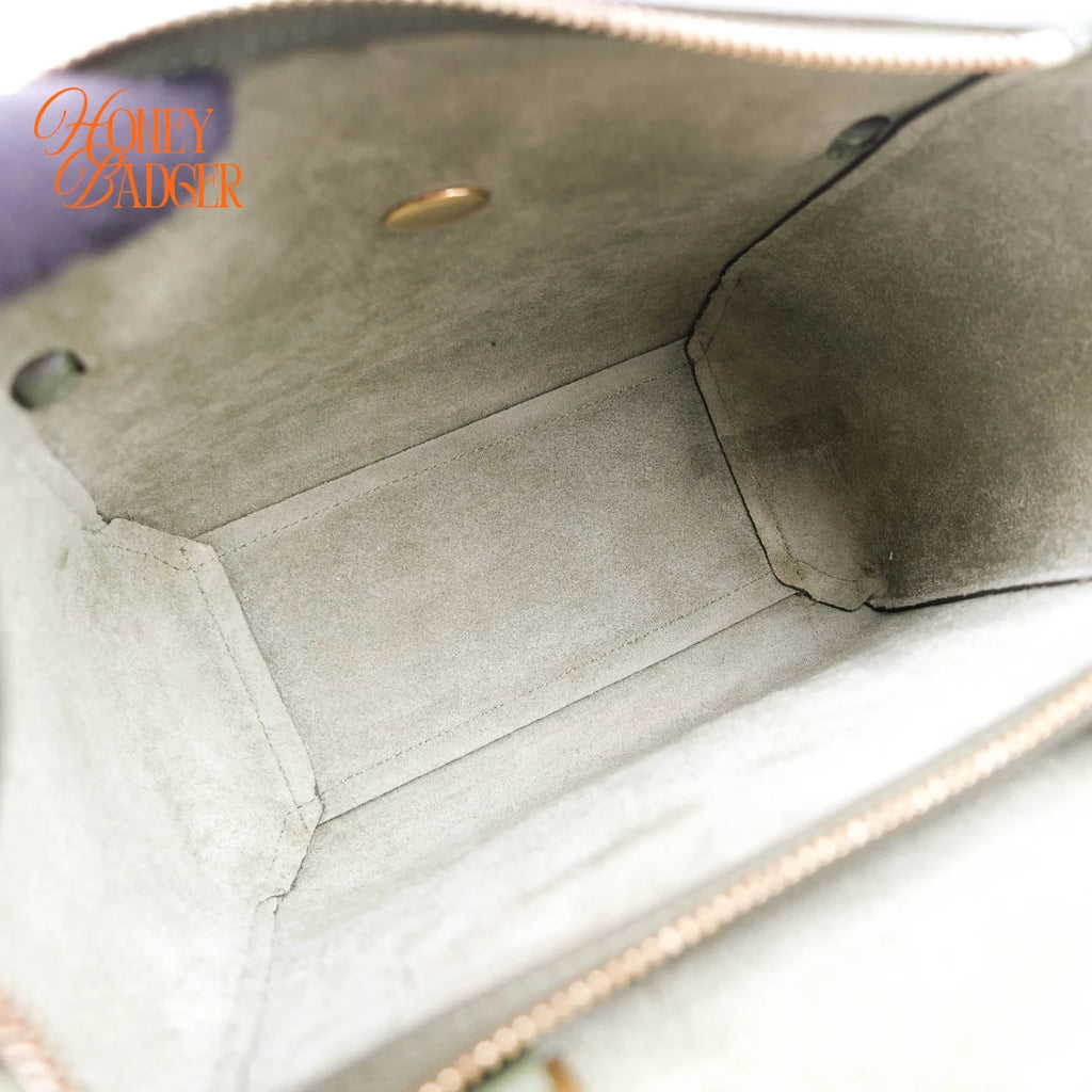 Celine Nano Belt Bag Grained Calfskin Green Gold Hardware Rank A