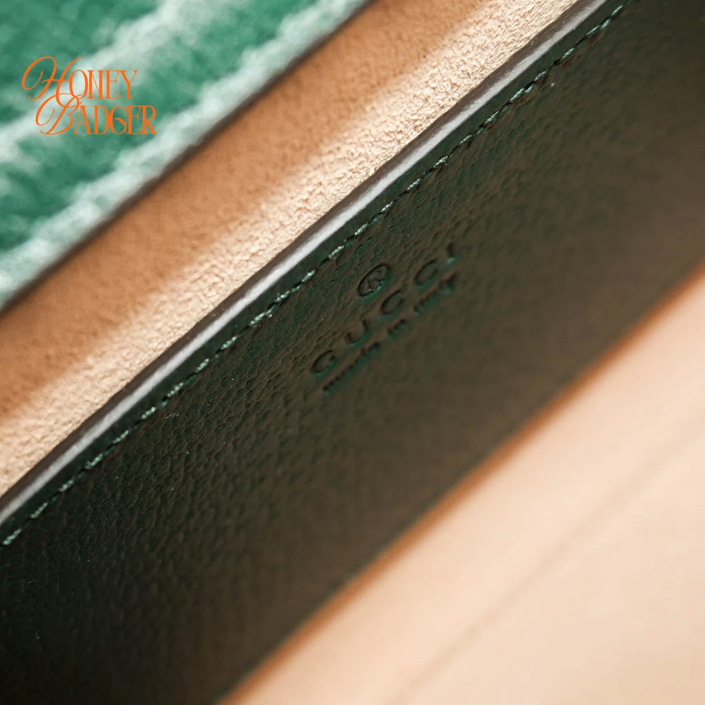 Gucci Diana Mini Tote Bag Green Leather 2WAY Shoulder Bag 702732