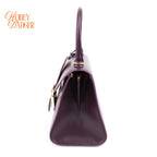Delvaux Brillant Mini Purple Box Calf Leather 2-Way Bag Rank A