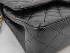 Chanel Matelasse 25 Double Flap Double Chain Leather Black Rank AB