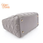 Dior Lady Dior Medium Cannage Lambskin Gray Rank A