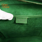 Celine Nano Luggage Bag Drummed Calfskin Green Silver Hardware Rank A