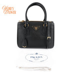 Prada Galleria Small Saffiano Leather 2WAY Bag Black Nero