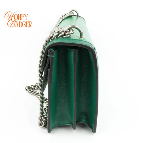 Gucci Dionysus Small Shoulder Bag Calfskin Emerald Green Two-Tone Hardware Rank A