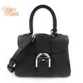 Delvaux Brillant Mini Grained Leather Black Silver Hardware Rank A
