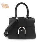 Delvaux Brillant Mini Grained Leather Black Silver Hardware Rank A