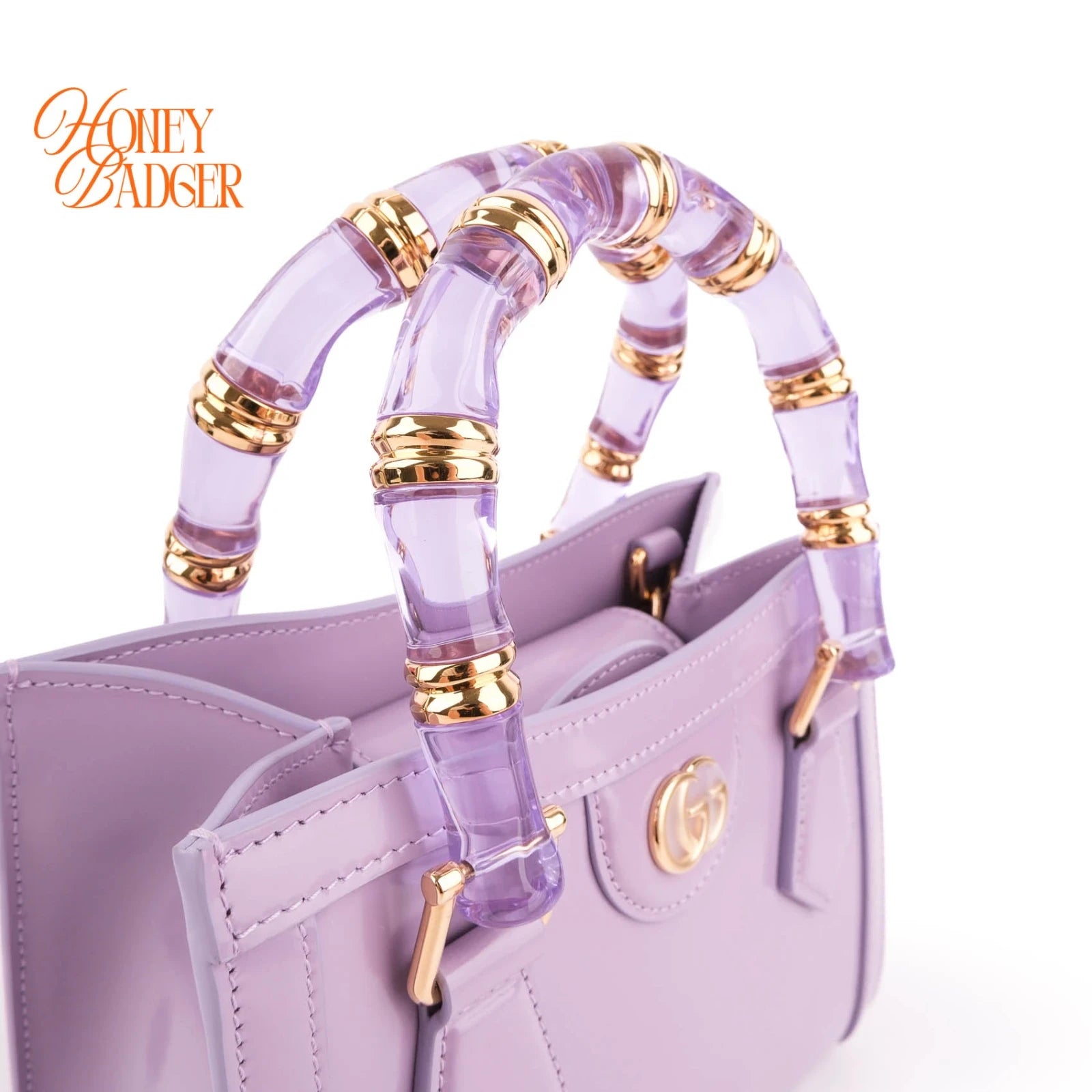 Gucci Diana Mini Purple Patent Bamboo Grade S