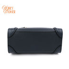 Celine Nano Luggage Bag Drummed Calfskin Navy Gold Hardware Rank A