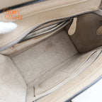 Celine Luggage Mini Beige Grained Calfskin 2Way Bag Rank A
