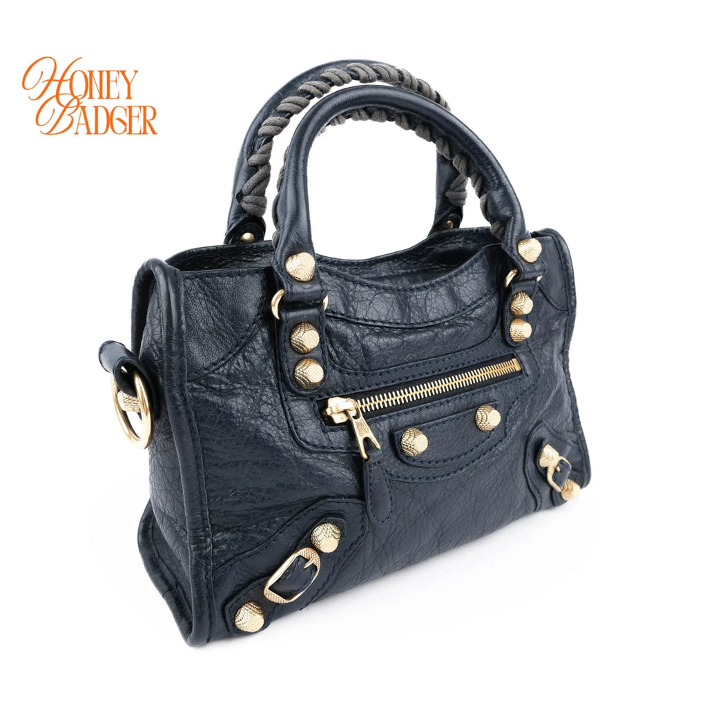Balenciaga Classic City Mini Navy Gold — Vintage Tokyo
