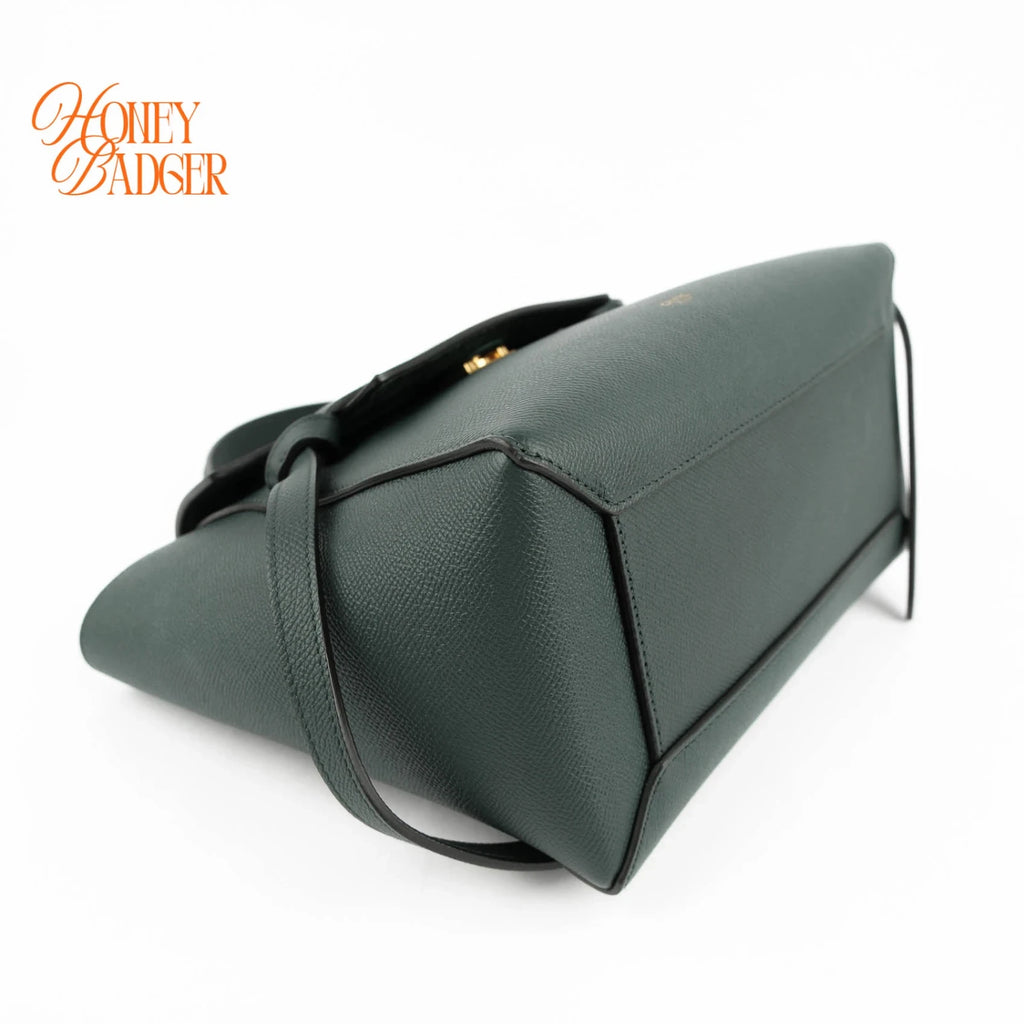 Celine Belt Bag Medium Dark Green Leather Grade A