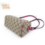 Gucci GG Supreme Mini 2Way Shoulder Bag Beige Red Gold Hardware Rank AB