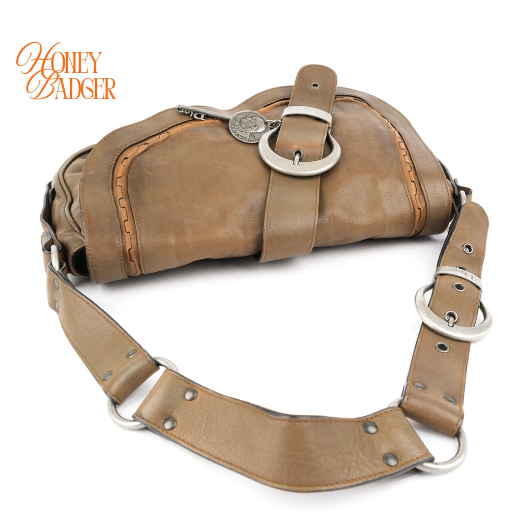 Dior Gaucho Vintage Leather Brown Rank B