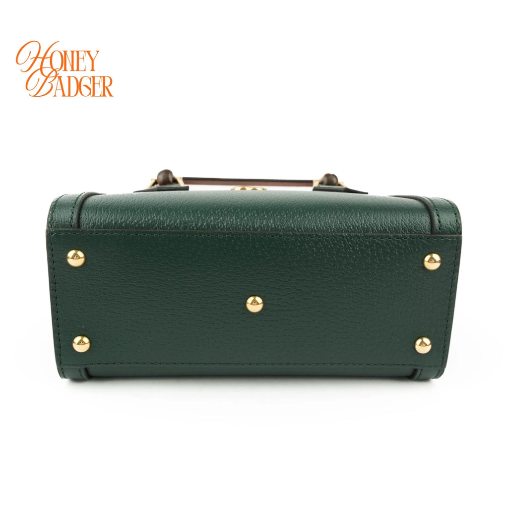 Gucci Diana Mini Tote Bag Green Leather 2WAY Shoulder Bag 702732