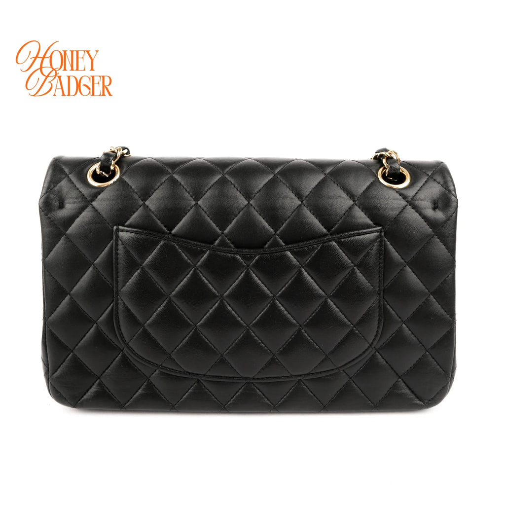 Chanel Matelasse 25 Double Flap Double Chain Leather Black Rank AB
