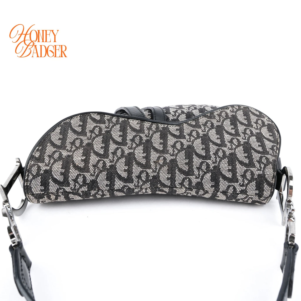 Dior Saddle Bag Medium Oblique Jacquard Black Rank A