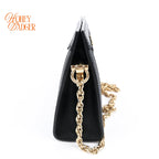 Gucci Ophidia Black Leather Web Chain Shoulder Bag Rank A