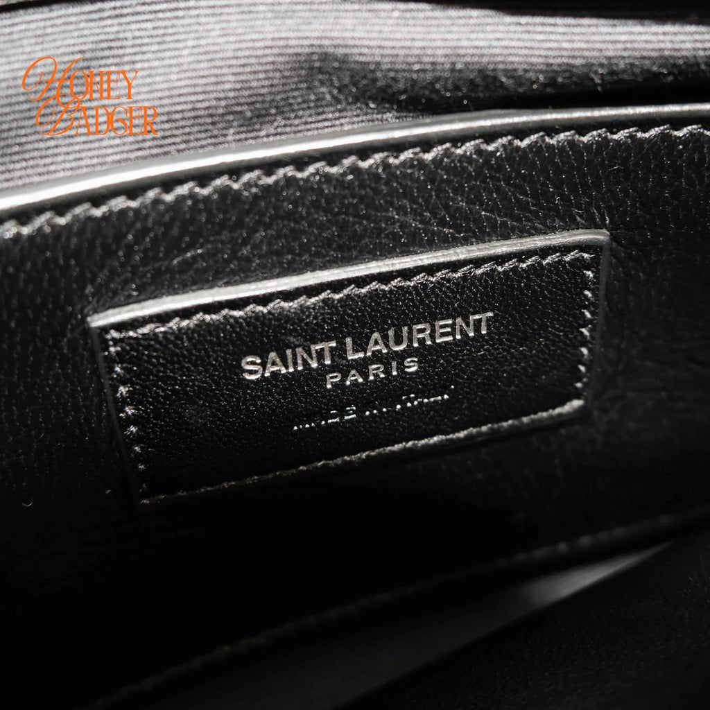 Saint Laurent College Medium in black leather with studs, Grade A condition.