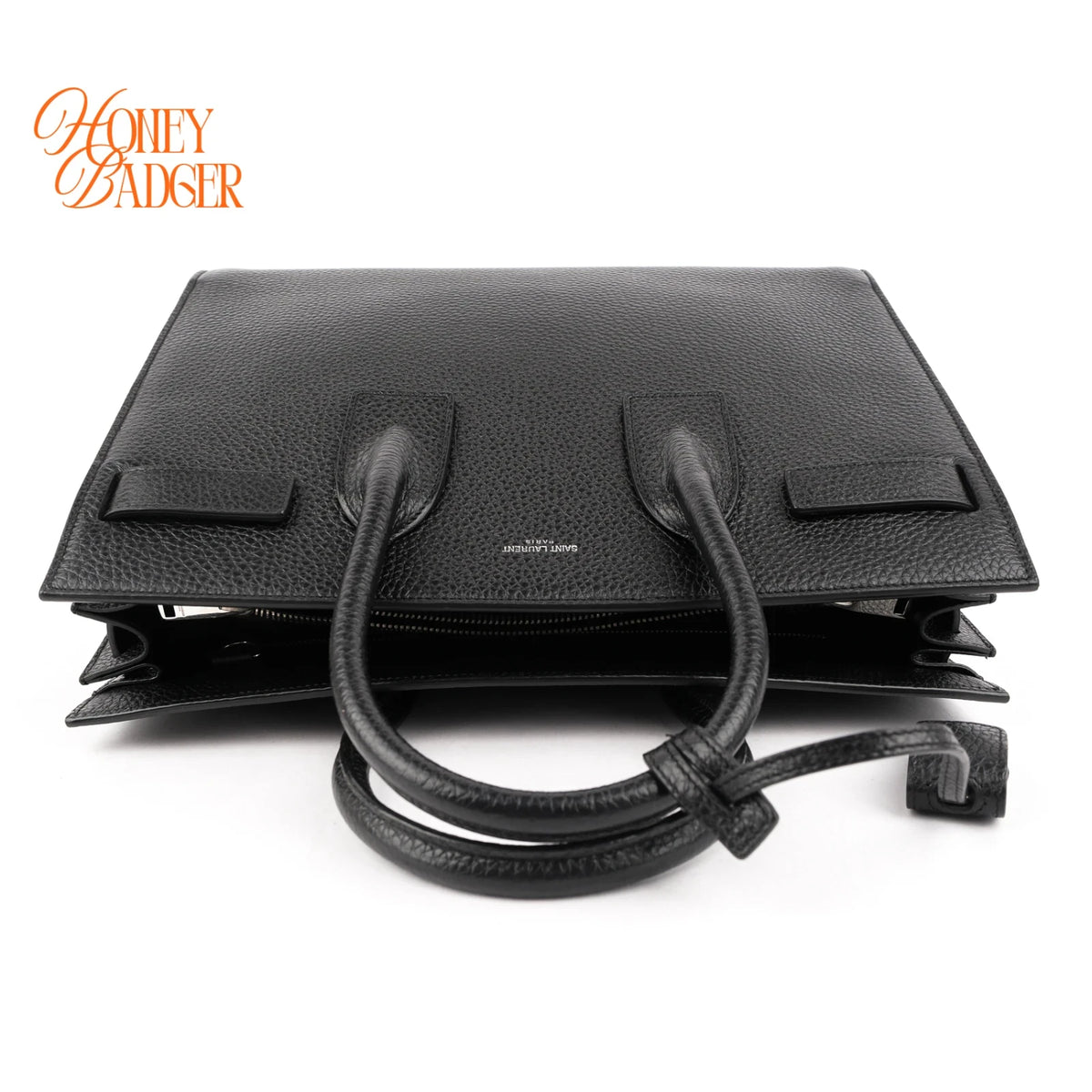 Saint Laurent Sac de Jour Medium Grained Leather Black 2-Way Bag Rank A