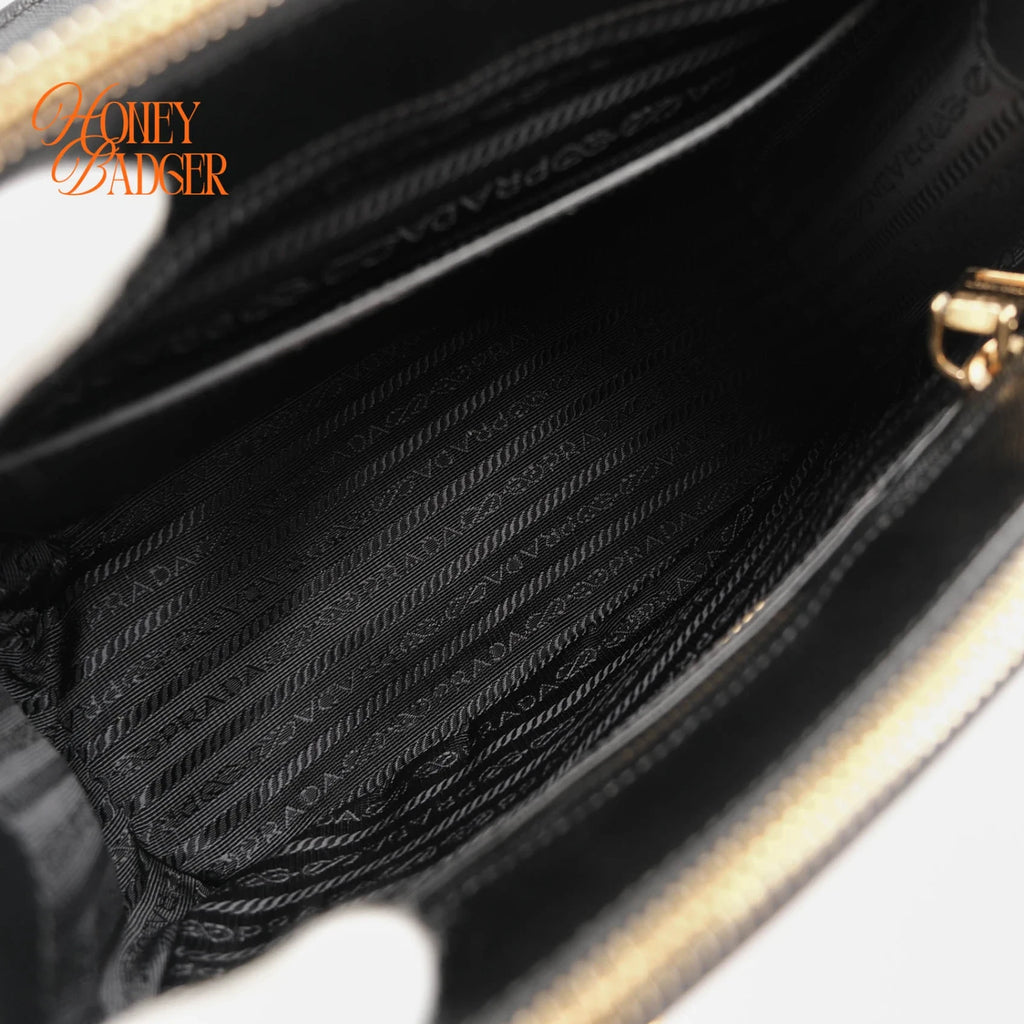 Prada Galleria Small Saffiano Leather 2WAY Bag Black Nero
