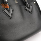 Louis Vuitton On My Side MM Calfskin Black Monogram Tufting Gold Hardware Rank AB