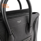 Celine Luggage Nano Leather Bag Black Rank A