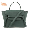 Celine Belt Bag Mini Grained Calfskin Amazone Dark Green Gold Hardware Rank AB