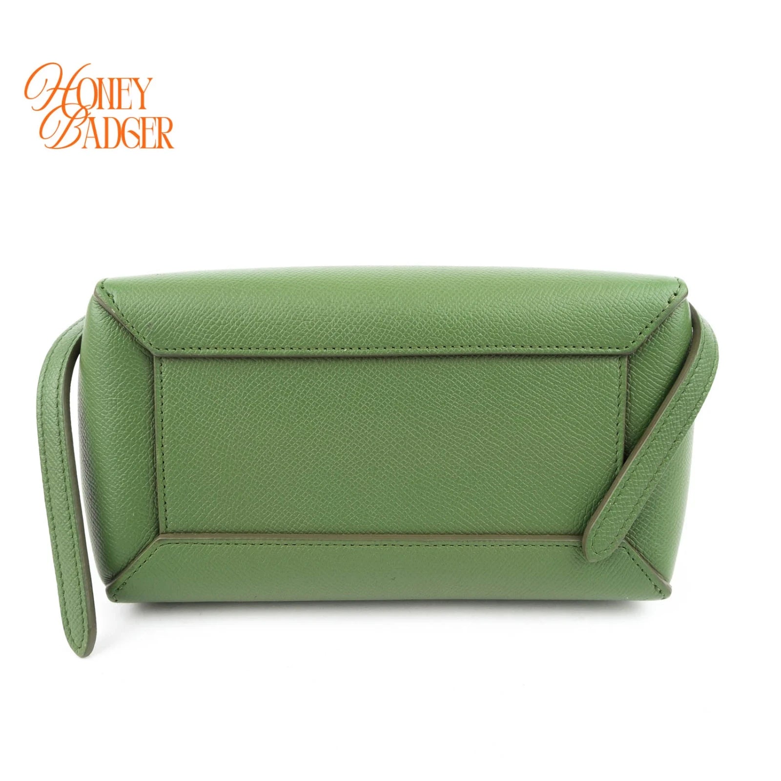 Celine Nano Belt Bag Grained Calfskin Green Gold Hardware Rank A
