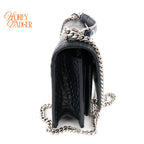 Saint Laurent Sunset Mini Croc-Embossed Leather Navy Rank A