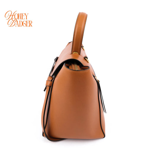 Celine Belt Bag Mini Tan Brown Calfskin Leather 2-Way Bag Rank AB