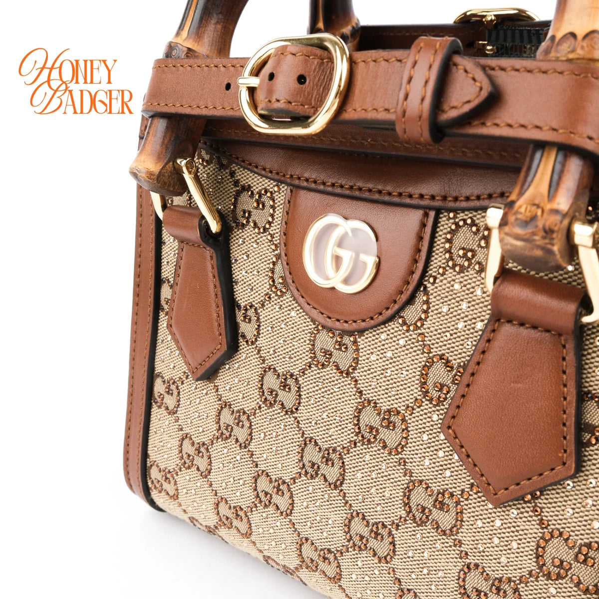 Gucci Diana Mini GG Crystal Canvas/Brown Leather Rank A