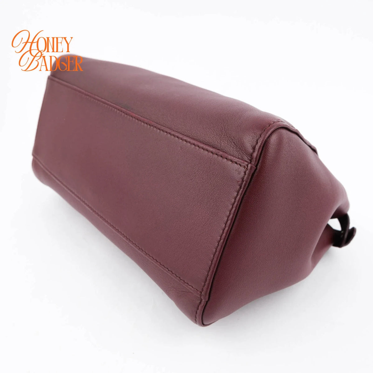 Fendi Peekaboo Iconic Mini Nappa Leather Bordeaux Silver Hardware Rank A