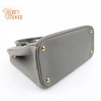 Prada Galleria Medium Saffiano Leather Gray Gold Hardware Rank A
