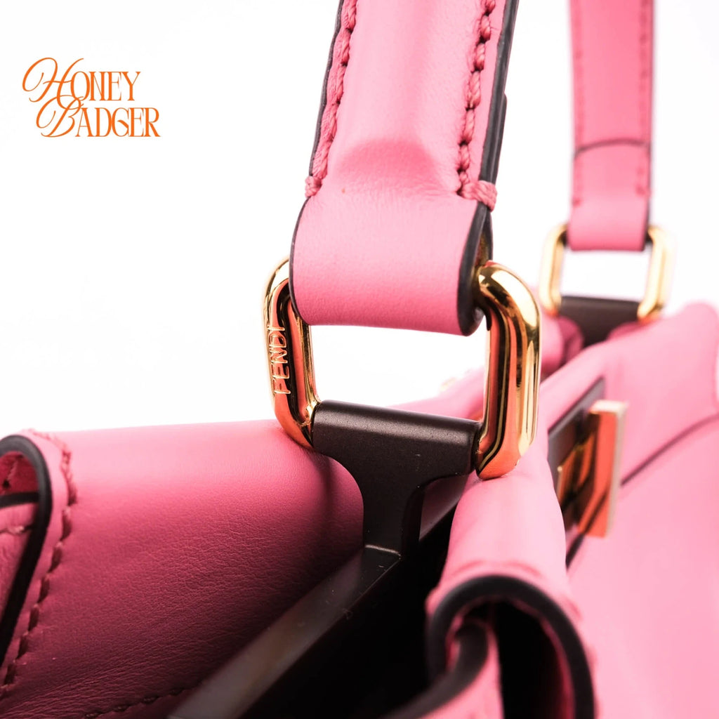 Fendi Peekaboo Regular Calfskin Leather Pink Gold Hardware Rank A