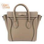 Celine Luggage Nano Drummed Calfskin Souris Rank A