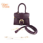 Delvaux Brillant Mini Purple Box Calf Leather 2-Way Bag Rank A