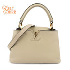 Louis Vuitton Capucines BB Taurillon Leather Galet Gray Gold Hardware Rank A