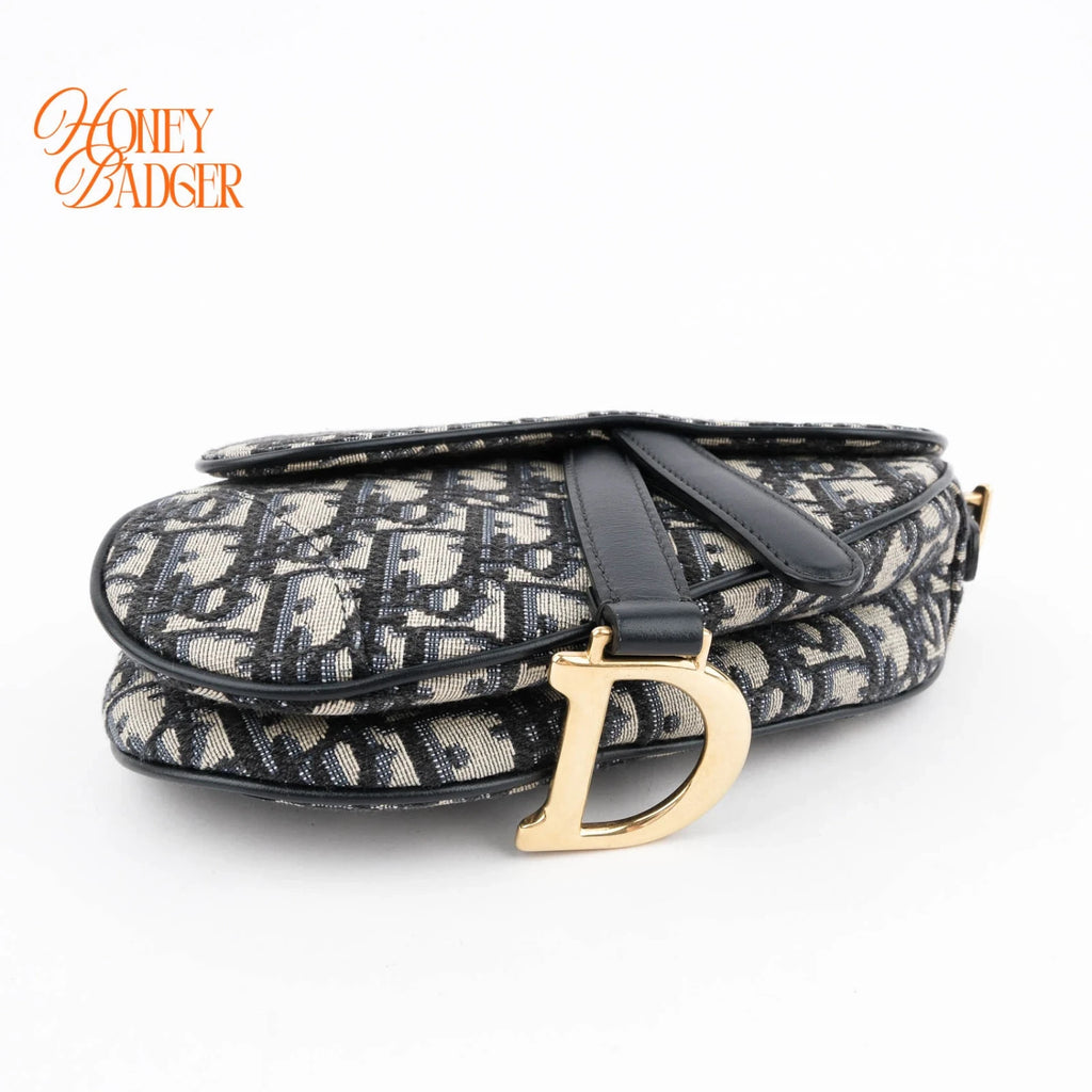 Dior Saddle Small Oblique Jacquard Blue Rank A