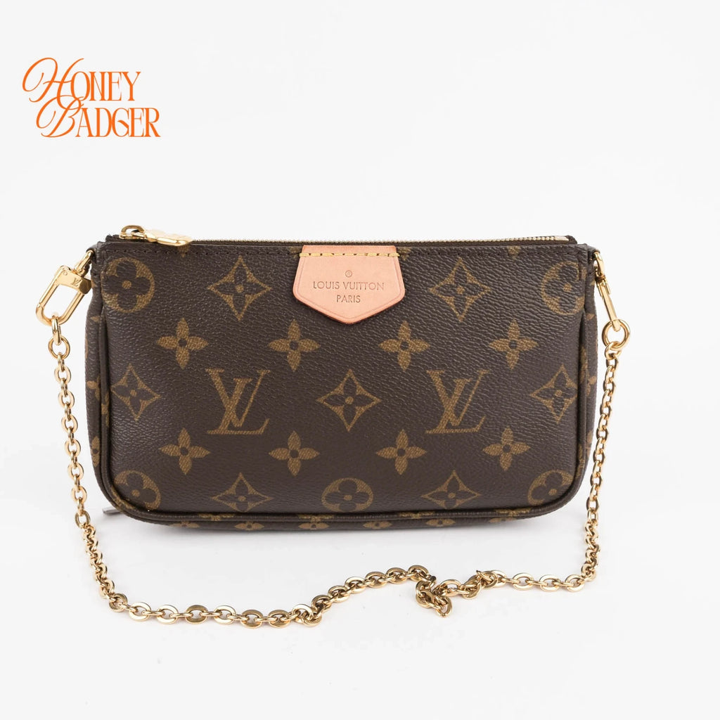 Louis Vuitton Multi Pochette Accessoires in Monogram with pink strap, Grade A condition.