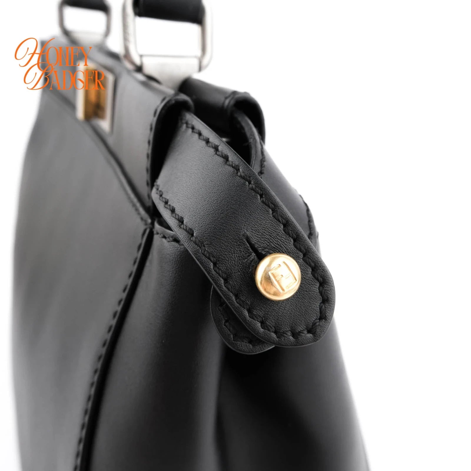 Fendi Peekaboo Medium Smooth Leather Black Rank A