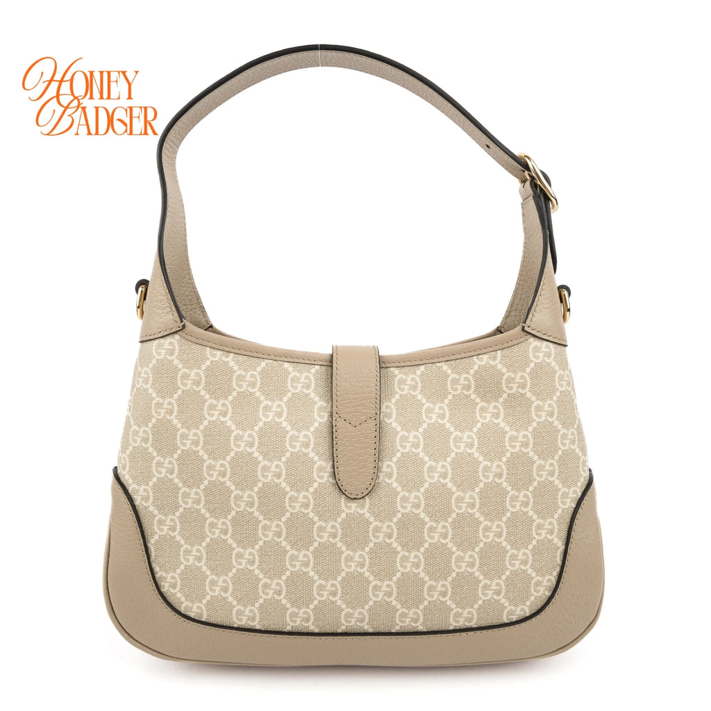 Gucci Jackie 1961 Small GG Supreme Beige Leather Gold Hardware Rank S