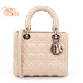 Dior Lady Dior Medium Lambskin White Rank A