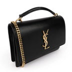 Saint Laurent Sunset Small Leather Black Gold Hardware Rank A