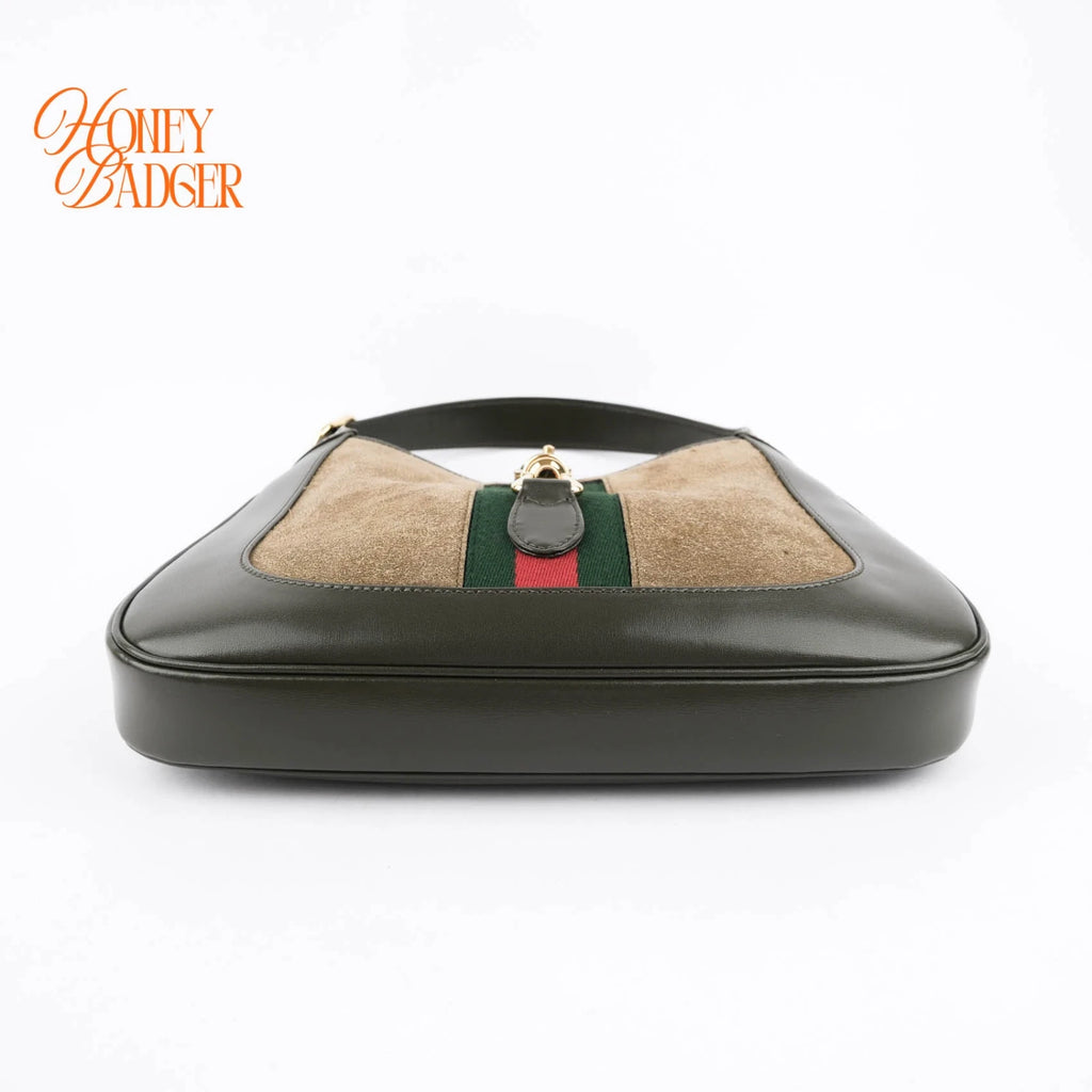 Gucci Jackie 1961 Medium in olive suede, Grade S condition